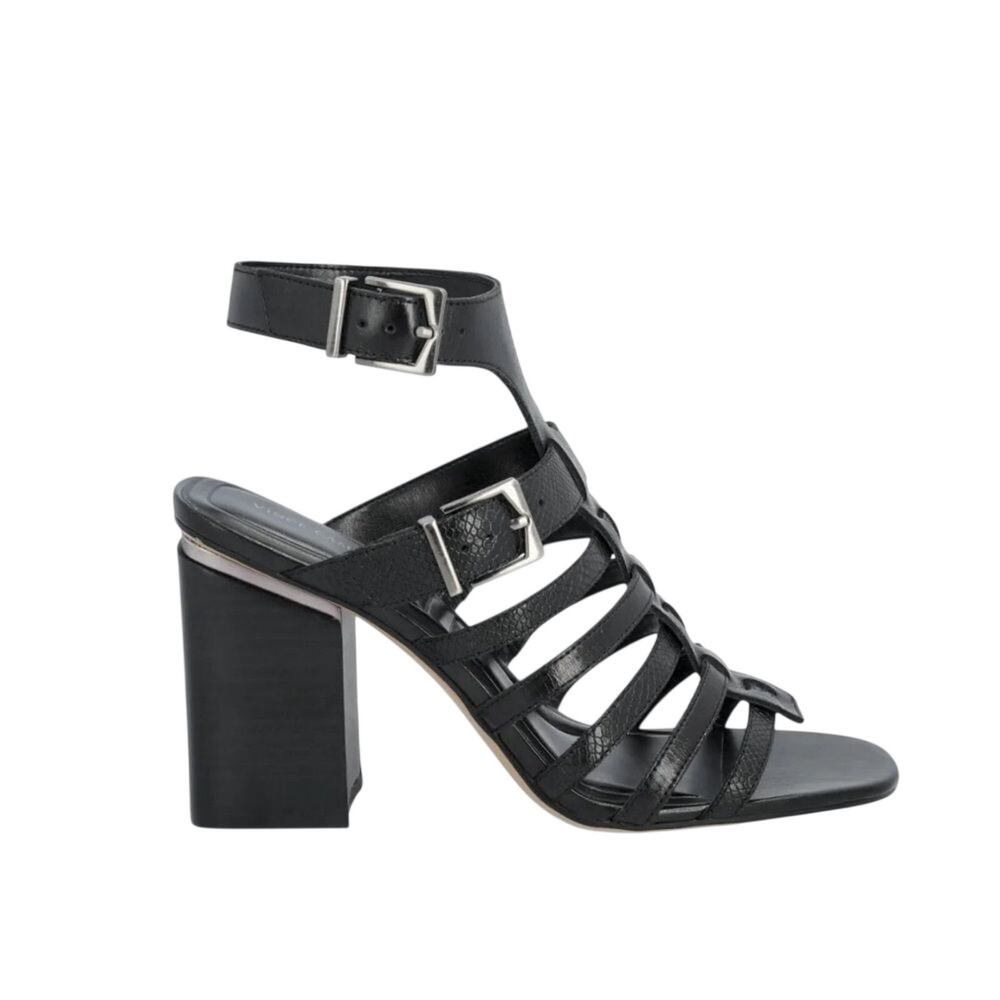 Vince Camuto Black Strappy Block Heel Sandals